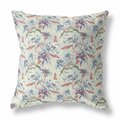 Palacedesigns 16 in. Pale Blue Roses Indoor & Outdoor Throw Pillow Orange & Yellow PA3091870